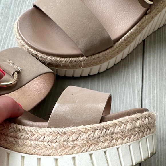 MIA Women's Taupe Platform Espadrille Sandals - Picture 2 of 3
